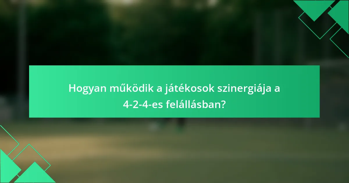 Hogyan működik a játékosok szinergiája a 4-2-4-es felállásban?