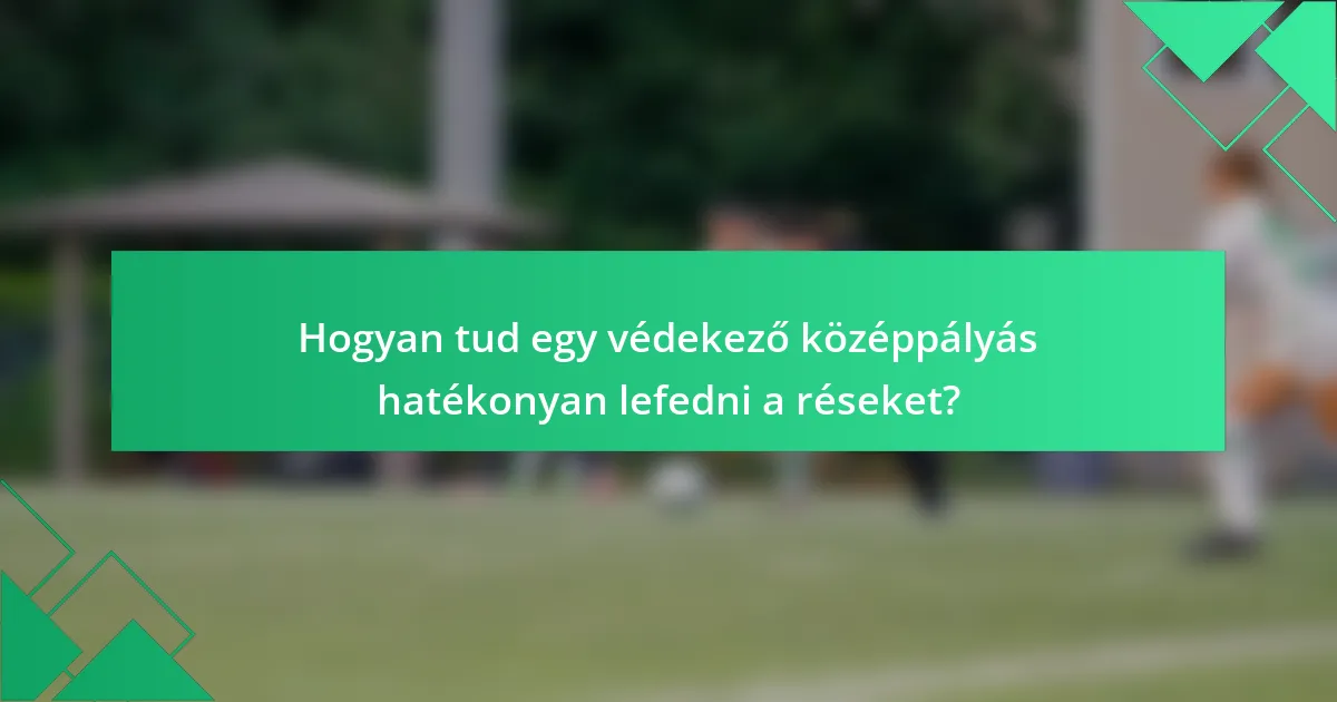 Hogyan tud egy védekező középpályás hatékonyan lefedni a réseket?