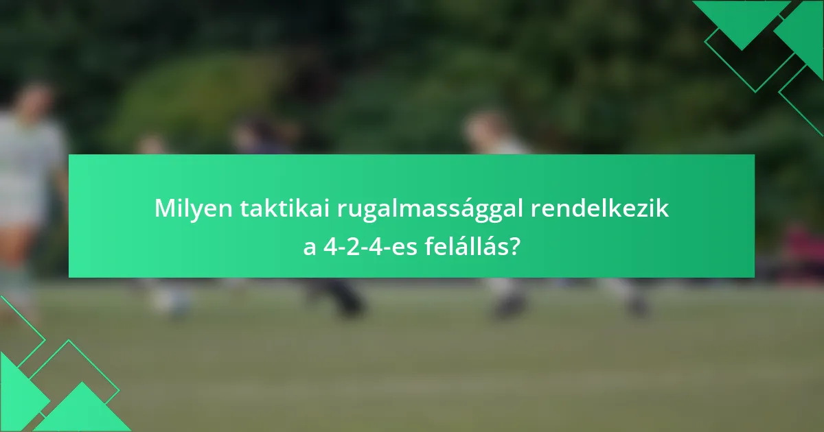 Milyen taktikai rugalmassággal rendelkezik a 4-2-4-es felállás?